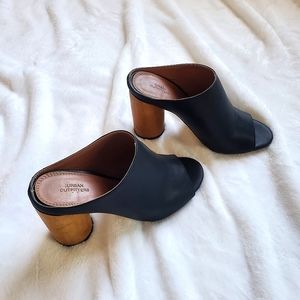 Urban Outfitters UO Peep Toe Mule Chunky Heel